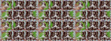 Raster illüstrasyonu. Kusursuz çiçek deseni. Raster illüstrasyonu. Kahverengi renkli çiçekler. Asya tekstil tarzında.