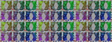 Raster illüstrasyonu. Çiçekli karalama şeklinde Raster çiçek deseni. Yumuşak, yeşil renkte bahar çiçekleri.