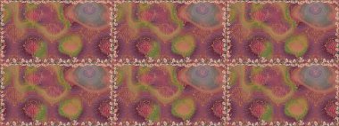 Kahverengi kıvırcık çiçekler kahverengi renklerde şekillenir. Raster illüstrasyonu. Klasik çiçek tasarım elementleri.