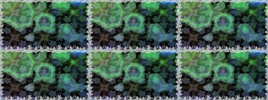 Suluboya, elle çizilmiş. Raster illüstrasyonu. Yeşil yapraklı yabani çiçekler. Kusursuz arkaplan deseni.