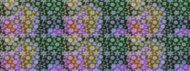 Hediye ambalaj kağıdı, tebrik kartları, posterler ve pankart tasarımı. Gri renkli çiçekler. Raster düz çiçek çizim deseni.