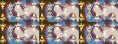 Raster deseni. Bahar çiçekleriyle desen dalla, kahverengi renklerle çiçek siluetiyle.