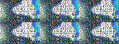 Motley illüstrasyonu. Küçük renkli çiçekler. Moda baskıları için zarif bir şablon. Küçük çiçekte güzel bir desen. Çiçekli bahar çiçekleri.