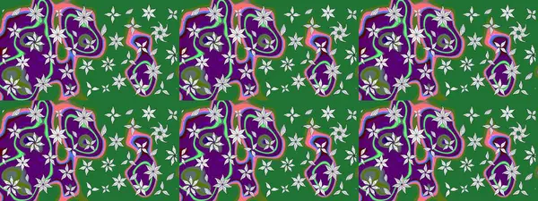 Raster illüstrasyonu. Bahar çiçekleriyle güzel bir çiçek deseni çizmişsin. Güzel kumaş deseni.