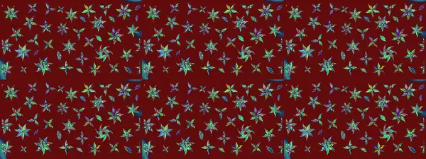 Kırmızı renkte çiçekler. Şirin çiçek elementleri. Raster illüstrasyonu. Çizim.