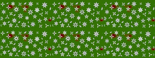 Raster illüstrasyonu. Çizim çiçek deseni duvar kâğıdı olarak kullanılabilir. Yeşil renkte çiçekler.