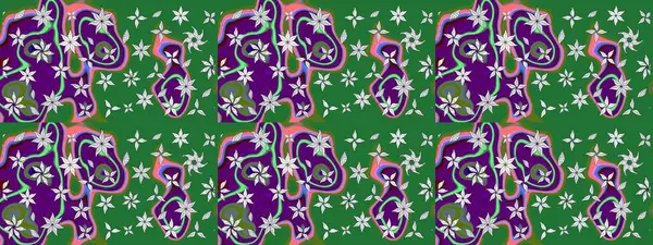 Raster illüstrasyonu. Bahar çiçekleriyle güzel bir çiçek deseni çizmişsin. Güzel kumaş deseni.