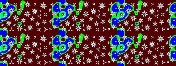 Vadinin yeşil renkli çiçekleri. Çiçeksel çizim kalıbının çizimi.