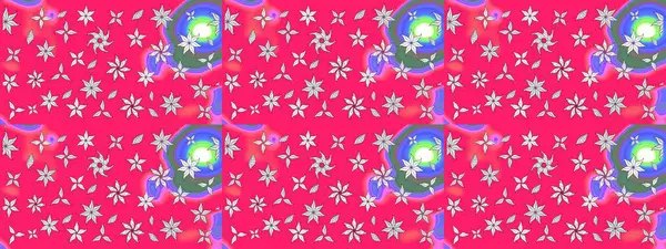 Vadinin yeşil renkli çiçekleri. Çiçeksel çizim kalıbının çizimi.