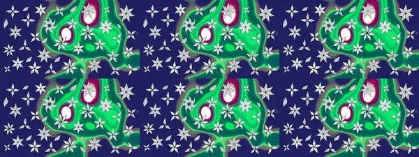 Vadinin yeşil renkli çiçekleri. Çiçeksel çizim kalıbının çizimi.