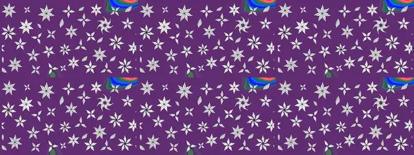 Vadinin yeşil renkli çiçekleri. Çiçeksel çizim kalıbının çizimi.