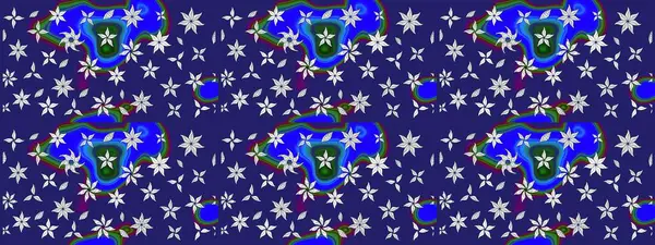 Vadinin yeşil renkli çiçekleri. Çiçeksel çizim kalıbının çizimi.