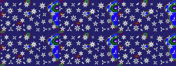 Vadinin yeşil renkli çiçekleri. Çiçeksel çizim kalıbının çizimi.