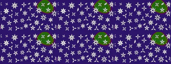 Vadinin yeşil renkli çiçekleri. Çiçeksel çizim kalıbının çizimi.