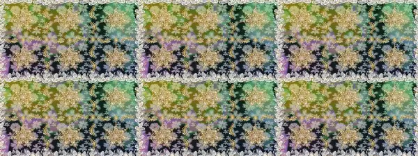 Kusursuz kraliyet lüksü, altın barok kumaş rengi. Altın antika ortaçağ dekoratifi, yapraklar ve gri renkli altın desenli süslemelerle pürüzsüz bir desen..