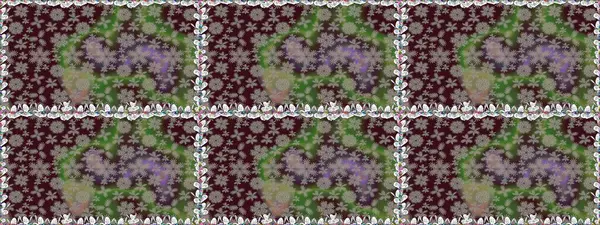 Çiçekli karalama şeklinde Raster çiçek deseni. Kahverengi renklerde bahar çiçekleri. Raster illüstrasyonu.