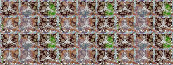 Çiçekli karalama şeklinde Raster çiçek deseni. Kahverengi renkli çiçekler. Yumuşak, yaz çiçekli arka plan.