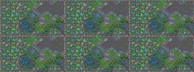 Yeşil ve mavi renkli resimler. Güzel kelebek raster desenli resim tasarımı.