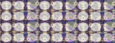 Tarafsız, gri ve mor renkli çiçekler. Raster illüstrasyonunda çiçek deseni çizimi.