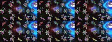 Raster illüstrasyonu. Renkli arka planda güzel kar taneleri. Raster kar taneleri deseni.