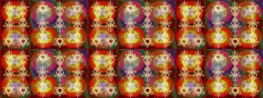 Renkli elementlerle Raster ilginç desen.