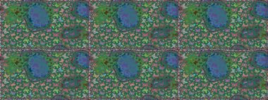 Raster illüstrasyonu. Sonsuz. Mavi ve yeşil soyut suluboya kelebekleri olan pürüzsüz bir arkaplan deseni. Yazdırmayı tekrarla.