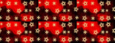 Kırmızı arka planda. Elle çizilmiş çiçek desenli Raster çizimi. Tekstil, kumaş, ambalaj, hatıra defteri için hoş bir çiçek arkaplanı. Çocuksu tasarım.