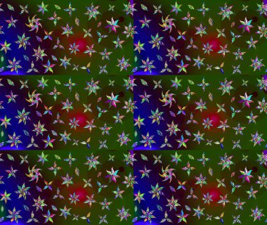 Halk tarzı. Moda baskıları için zarif bir şablon. Parlak renkli çiçekli ve yeşil yapraklı harika bir çiçek deseni. Modern çiçek arkaplanı.