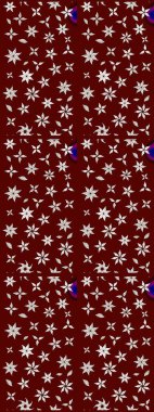 Raster illüstrasyonu. Çiçek ve yapraklı karalama şeklinde Raster çiçek deseni. Kibarca, bahar çiçekleri kırmızı renklerde.