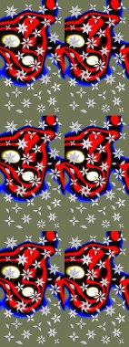 Raster illüstrasyonu. Yeşil renkte zarif çiçek buketi suluboya. Düz Çiçek Elementleri Tasarımı. Renkli Bahar Teması çizim şablonu.