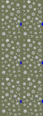 Renkli Bahar Teması eskiz kalıbı. Raster illüstrasyonu. Yeşil renkli çiçekler. Düz Çiçek Elementleri Tasarımı. Çiçekli çiçek deseni, suluboya..