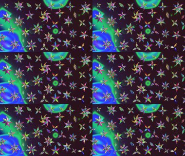 Düz Çiçek Elementleri Tasarım Raster illüstrasyonu. Kahverengi renkli çiçekler. Çiçek desenli eskiz. Renkli Bahar Teması çizim şablonu.