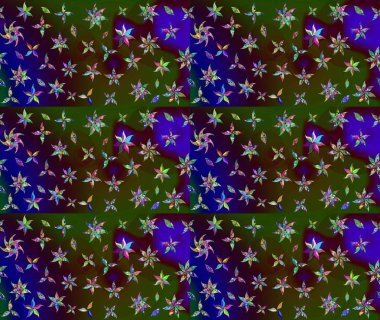 Raster Çiçek İllüstrasyonu güzel tekstil. Kahverengi renkli etnik çiçeklerle zarif bir eskiz deseni..