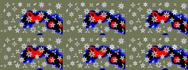 Güzel çiçek deseni. Yeşil renkli çiçekler. Renkli Bahar Teması eskiz kalıbı. Düz Çiçek Elementleri Tasarımı.