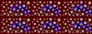 Sevimli çiçek raster deseni. Modaya uygun kumaş deseni. Renkli Yaz Temalı eskiz kalıbı. Düz Çiçek Elementleri Tasarımı.