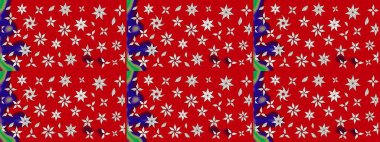 El çizimi çiçek çizimi deseni (fayans). Şirin çiçekli, desenli, kırmızı renkli bir eskiz deseni. Tekstil için suluboya çizim deseni.