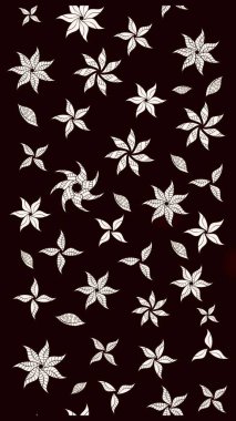 Raster illüstrasyonu. Siyah renklerde. Çiçek buketleriyle klasik tarzda eskiz deseni.