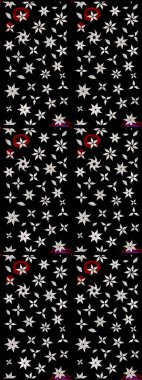 Çiçek kolajı. Raster deseni. Çiçek arkaplan. Küçük çiçekte güzel bir desen var. Doğa. Çiçek kompozisyonu. - Siyah çiçekler..