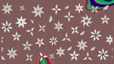 Raster çiçekli arka plan. Güzel kumaş deseni. Düz Çiçek Elementleri Tasarımı. Yazdır. Renkli Yaz Temalı eskiz kalıbı. Güzel çizim şekli..