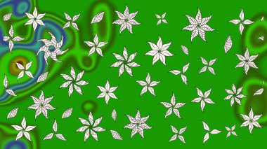 Modern stil dokusu. Çiçek desenli raster, yeşil çizgi grafik deseni soyut raster arkaplan.