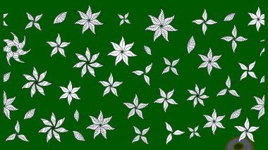 Kumaş desenli papatya çiçeği detayı. Yeşil renkte çiçekler.