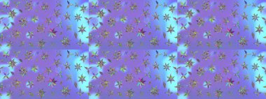 Mor renkli etnik çiçeklerle zarif bir eskiz şekli. Asya Tekstil 'inde Raster Çiçek İllüstrasyonu.