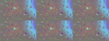 Gri üzerine gri. Çiçekli ipek eşarp. Retro tekstil tasarım koleksiyonu. 1950-1960 motifleri. El çizimi çiçek elementleri ile soyut çizim raster deseni.