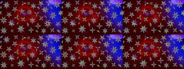 Kahverengi renkte çok kahverengi, zarif küçük çiçekler ve komik böcekler, raster desen, illüstrasyon.