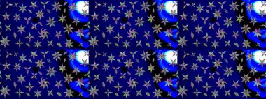 Raster illüstrasyonundaki çiçek desenli çizim. Mavi renkli çiçekler. Düz Çiçek Elementleri Tasarımı. Renkli Bahar Teması çizim şablonu.