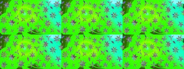 Zarif, parlak ve yeşil çiçek desenli bir taslak. Sabıka baskıları, bebek kıyafetleri, duvar kâğıtları, paket kutuları vb..