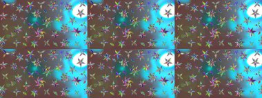 Küçük çiçekteki sevimli çiçek deseni. Kahverengi renklerde. Raster illüstrasyonu. Raster deseni. Soyut çiçek çizim kalıbı arkaplanı.