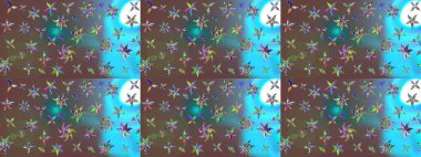 Çiçekli karalama şeklinde Raster çiçek deseni. Kahverengi renkli çiçekler. Yumuşak, bahar çiçekli arka plan.