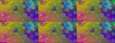 Vadinin yeşil renkli çiçekleri. Soyut etnik raster çizim kalıbı. Çiçekler..