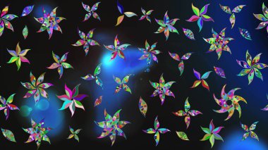 Küçük çiçekte güzel bir desen. Küçük renkli çiçekler. Moda baskıları için zarif bir şablon. Gri çiçekli bahar çiçekleri. Motley illüstrasyonu.